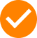 A white checkmark inside an orange circle.